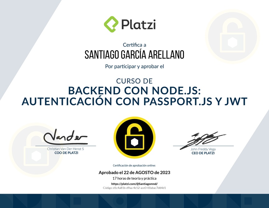 Curso de Backend con Node.js: Autenticación con Passport.js y JWT